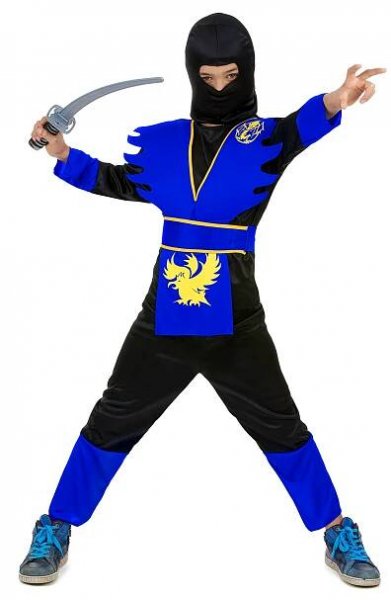 Chlapec chlapec modrý ninja kostým