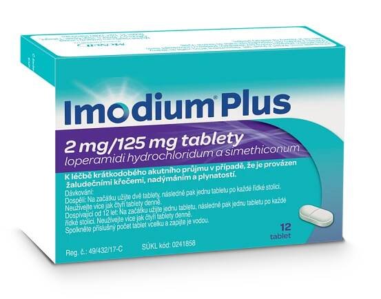 Imodium Plus 2mg/125mg 12 tablet | Moje lékárna