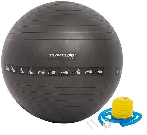 Gymnastický míč TUNTURI zesílený 65 cm černý