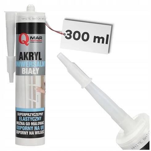AKRYL BÍLÝ stavební tmel plnivo 300 ml flexibilní