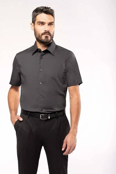 Kariban K531 pánská košile krátký rukáv strečová černá