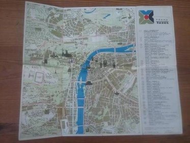 Stará mapa leták Praha Tuzex  - Staré mapy a veduty