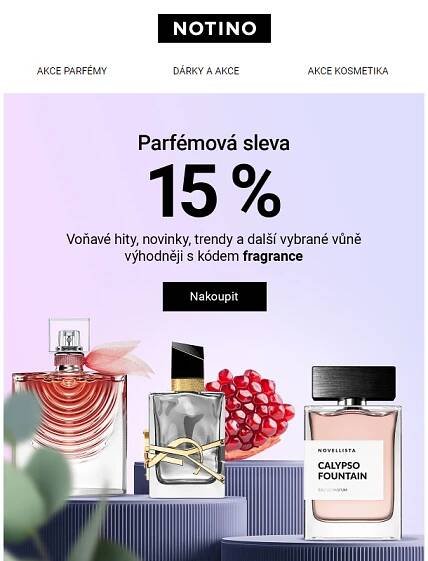 15% sleva na oblíbené parfémové hity, novinky a trendy!