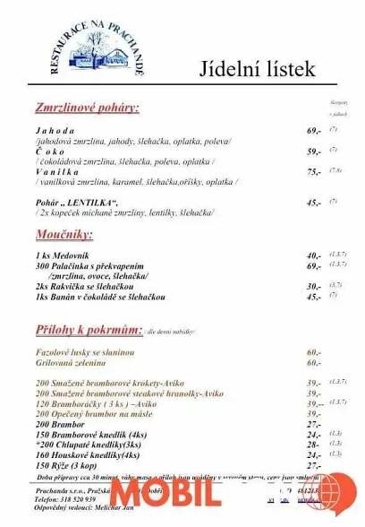 Restaurace Na Prachandě - Pražská 469 - restaurace v pražská 469