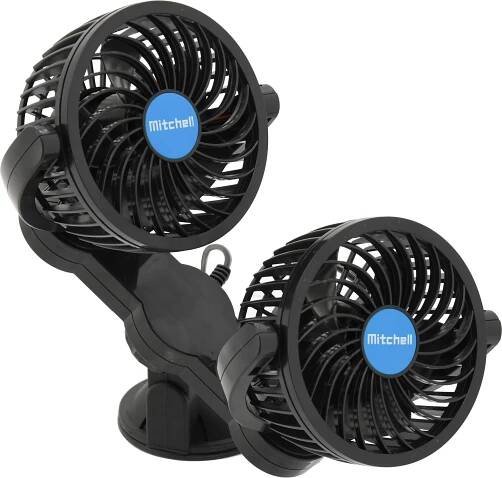 Compass ventilátor MITCHELL DUO 2x108mm 12V na přísavku