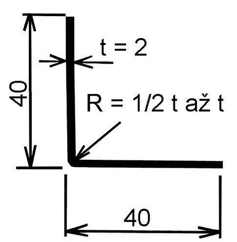 Obrázek produktu Jekl otevřený L 40×40×2 mm – 6 m