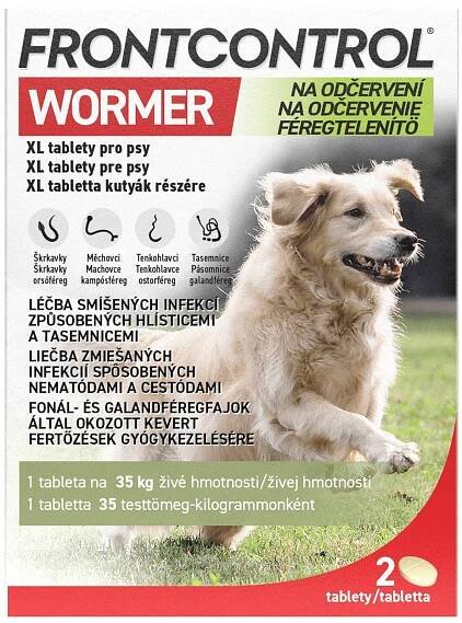 Frontcontrol Wormer na odčervení pro psy XL 2 tbl. od 395 Kč