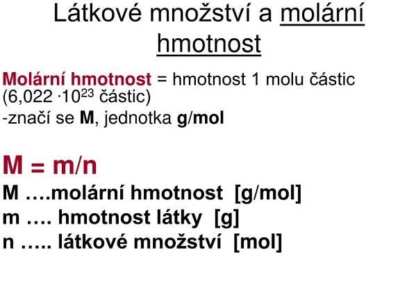 PPT - Látkové množství a molární hmotnost PowerPoint Presentation - ID:3916174