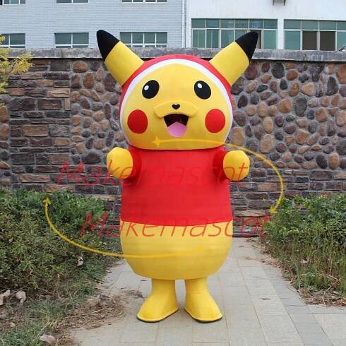Convivial Pikachu Mascot Costume With Headband