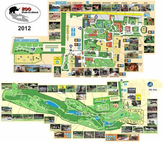Map of Safari Park Dvůr Králové nad Labem - 2012