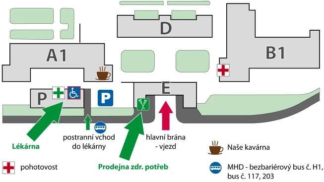 Mapa - Lékárna FTN | Fakultní Thomayerova nemocnice