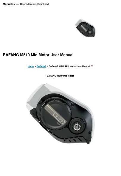 BAFANG M510 Mid Motor Návod k obsluze