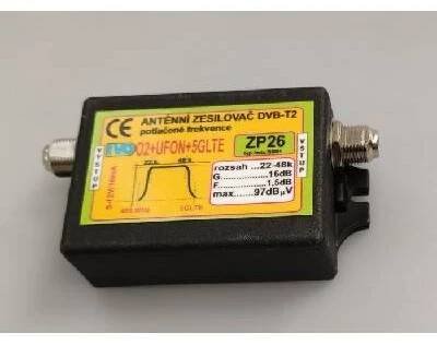 Anténní zesilovač 16dB DVB-T2 s potlačením 02+UFON+5G LTE