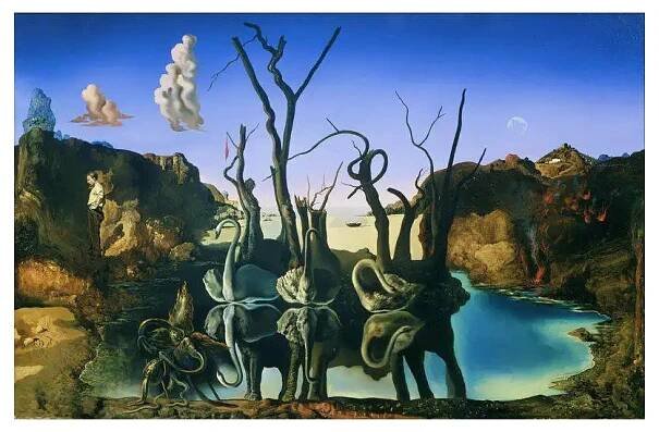Salvador Dalí: Labutě odrážející se ve vodě jako sloni