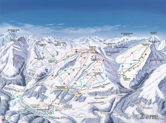 Fotka, Foto Mapa lyžařského střediska Grossglockner-Heiligenblut
