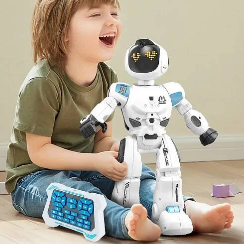   control robot remote control robo toys rc robots with   led and   intelligent warriors as gift for kids 35