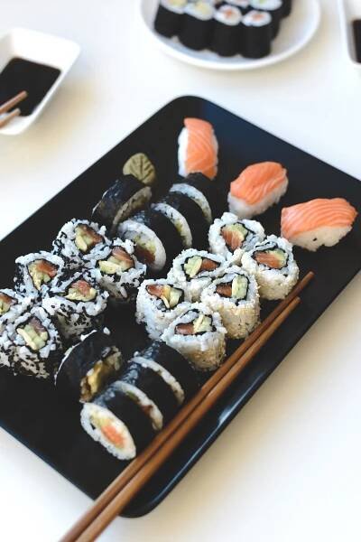 domácí, sushi, potraviny, mořské plody, dieta