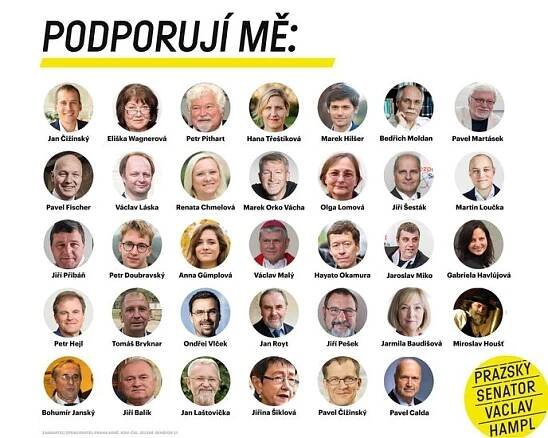 Inzerát, který si zaplatil senátní kandidát Václav Hampl