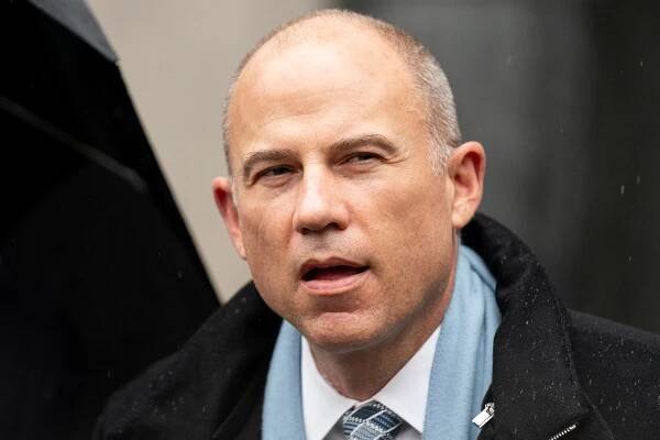 FILE - Michael Avenatti speaks to members of the media after leaving federal court on Feb. 4, 2022, in New York. Incarcerated lawyer Michael Avenatti says he plans to plead guilty to charges in a federal court case in Southern California. Avenatti didn't specify which charges he wants to plead to in a brief filing Sunday, June 12, 2022.