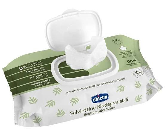 CHICCO Dětské vlhčené ubrousky bez obsahu plastů 60 ks : Chicco-cz.cz