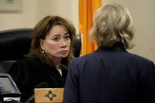 Judge Mary Marlowe Sommer speaks during actor Alec Baldwin's hearing in Santa Fe County District Court on July 10, 2024 in Santa Fe, New Mexico