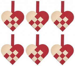 VINTERFINT závěsná dekorace, srdcovitý tvar červená/bílá - IKEA