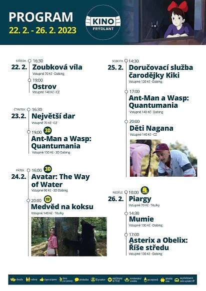 Program Městského kina Frýdlant na jarní prázdniny