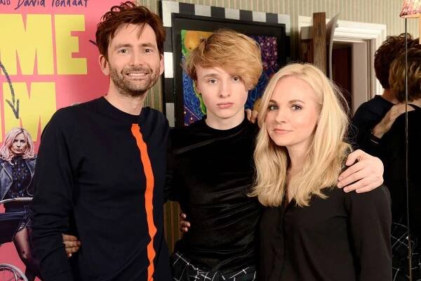 David Tennant, Ty Tennant and Georgia Tennant attend a screening of "You, Me And Him" on March 29, 2018 in London, England.