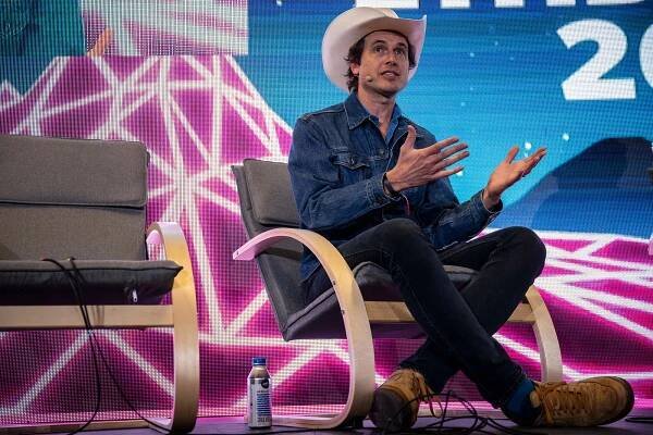 Kimbal Musk, founder of Big Green, speaks during ETHDenver in Denver.