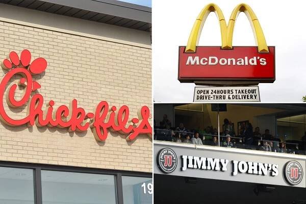 Chick-fil-A, McDonald's, Jimmy John's