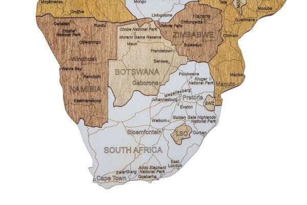 Dřevěná mapa Afriky