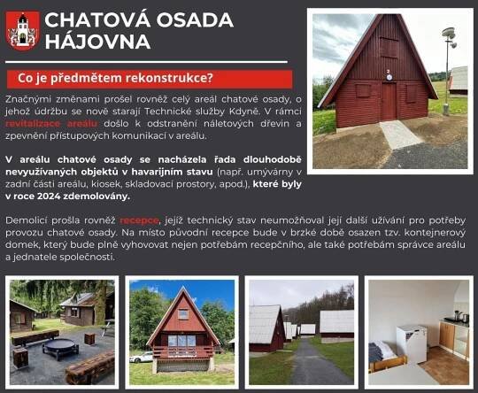Chatová osada Hájovna - rekonstrukce - Oficiální stránky města Kdyně
