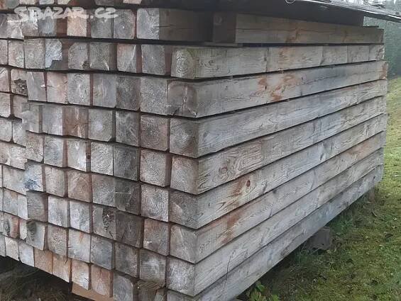 Trámy smrk 3 a 4 m, průřezy 8x8,10x10,12x12, fošny