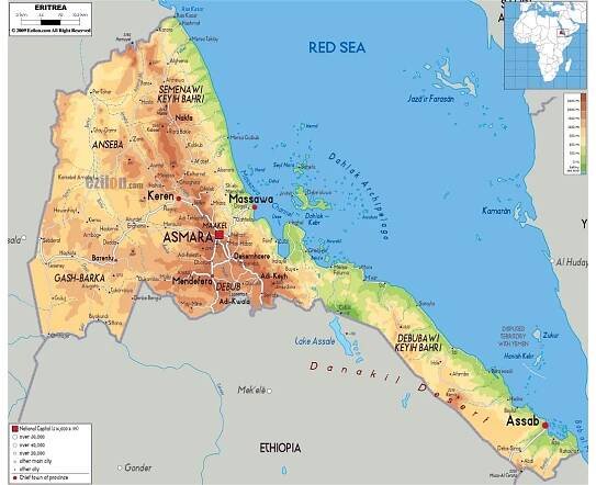 Maps of Eritrea | Collection of maps of Eritrea | Africa | Mapsland | Maps of the World