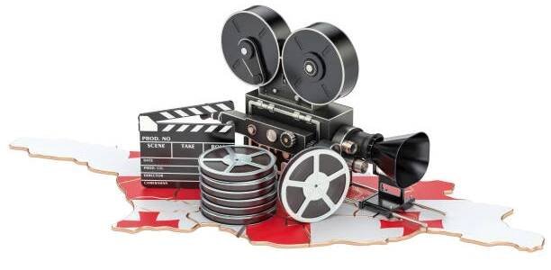 gruzínská kinematografie, koncept filmového průmyslu. 3d vykreslování izolované na bílém pozadí - film script - stock snímky, obrázky a fotky