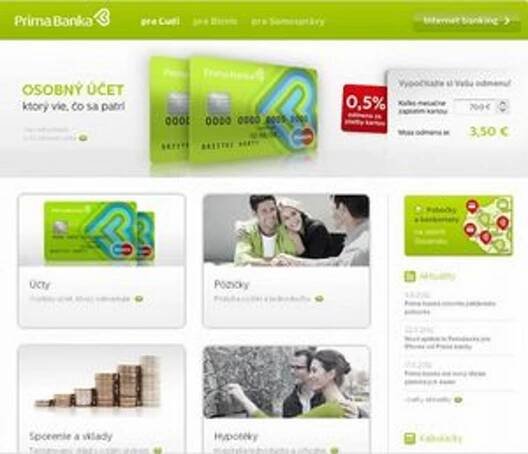 Prima banka má nový web