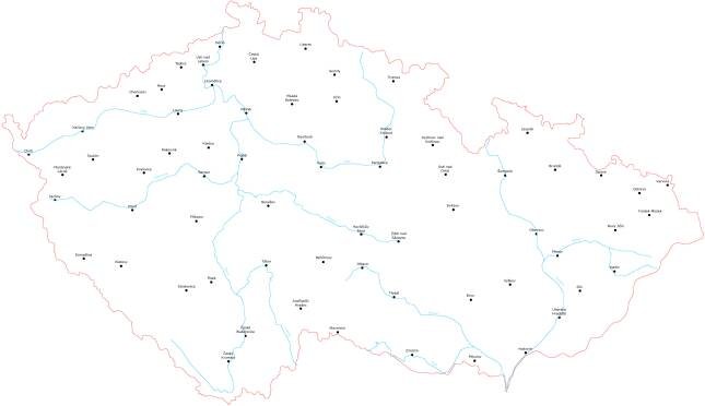 Mapa České republiky se známkovými místy