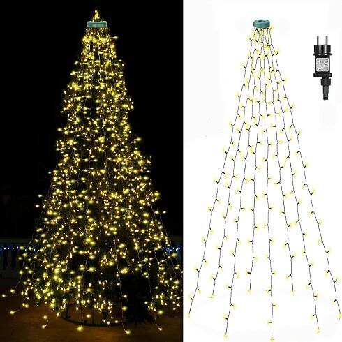 3m LED světelný řetěz na vánoční stromek s časovačem a 8 světelnými režimy Světelná síť na osvětlení vánočního stromku pro vánoční stromek Christmas Party Deco