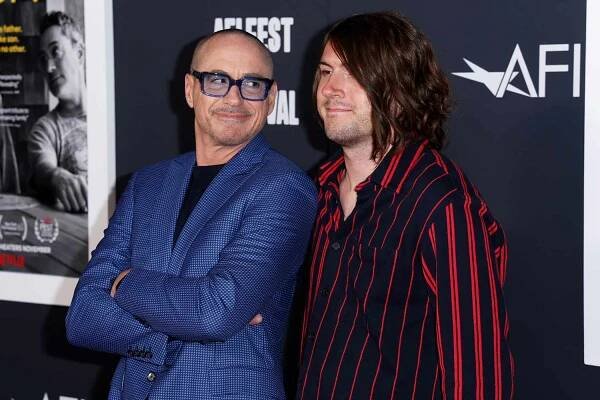 Robert Downey Jr. and Indio Falconer Downey attend the special screening of "Sr." during the 2022 AFI Fest at TCL Chinese Theatre on November 04, 2022 in Hollywood, California. 