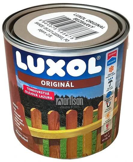 LUXOL Originál - dekorativní tenkovrstvá lazura na dřevo 2.5 l Indický týk