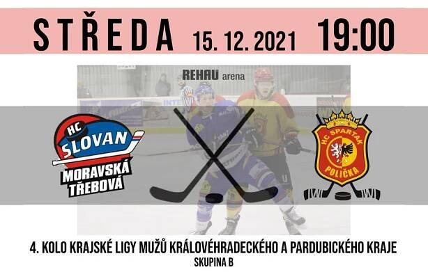 Další domácí utkání, ve středu dorazí Polička – HC Slovan Moravská Třebová