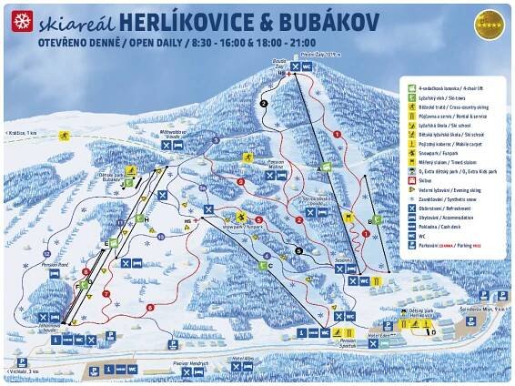 Ski areál Herlíkovice mapa