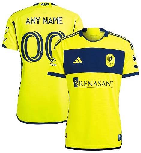 Men's Nashville SC  adidas Yellow 2024 The 615 Kit Authentic Custom Jersey