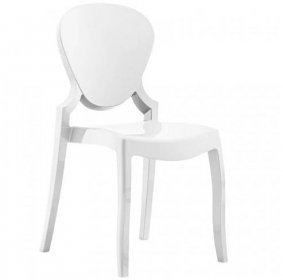 Bílá plastová jídelní židle Queen 650 - Designovynabytek.cz
