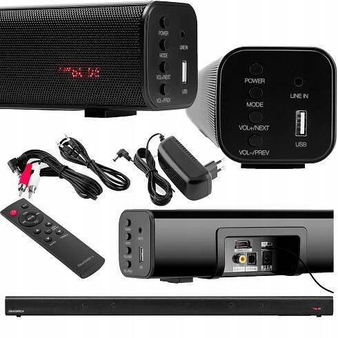 SOUNDBAR BLUETOOTH REPRODUKTOR USB HDMI DIGITÁLNÍ RÁDIO 40W DÁLKOVÉ OVLÁDÁNÍ GOGEN