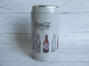 Kasička plechová Coca Cola in the Distinctive Bottle Nostalgic Art