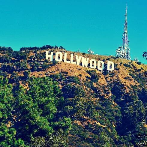 Hollywood podepsat v hoře lee, los angeles, Spojené státy — Stock obrázek
