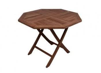 Dřevěný venkovní stůl osmiúhelníkový, teakové dřevo, průměr 100 cm