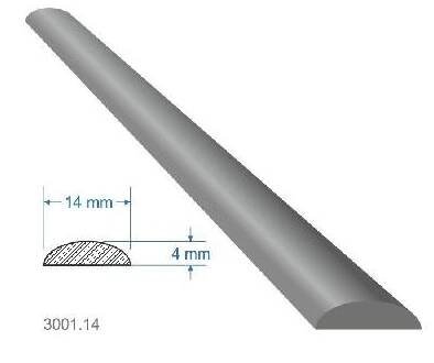 Pásovina oblá D, 14 x 4 x 2000 mm, měkká, cena za KUS (2m)