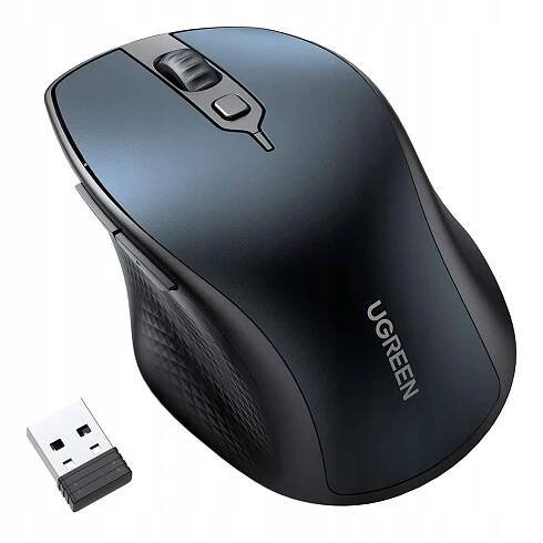 Bezdrátová myš Ugreen MU101 ergonomická Bluetooth 2.4 GHz - modrá